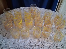 Vintage 1970's Libbey Golden Wheat Glasses. Thirteen  12oz And Five 4oz Juice .  picture