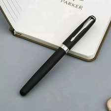 Good Matte Black/White Clip Parker Sonnet Series Fine (F) Nib Fountain Pen picture