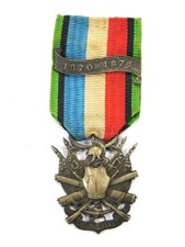 Antique Old 1870-71 French France Franco-Prussian War Commemorative Medal Badge picture