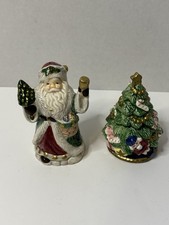 Vintage Omnibus  Santa Clause And Christmas Tree Shakers 1992 picture
