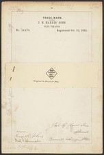 Photo:J H Harris Sons Dough Nut Plug Tobacco Trademark 1883 Document picture