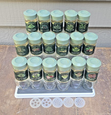 Vintage McCormick Spice Jar Glass Bottles Sage Green Lids Lot of 17 EMPTY picture