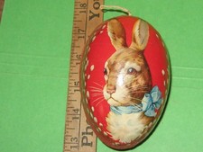 Antique German Paper Mache RABBIT Easter Egg Candy Container 4.5