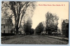 c1916 New Berlin New York NY Vintage Postcard North Main Street Building Posted picture