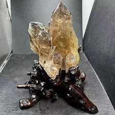 4.1LB Top Beauty Natural Gold Rutilated Quartz Titanium Crystal Mineral Specime picture