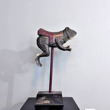 Carved Wooden Carousel Frog Figure 29