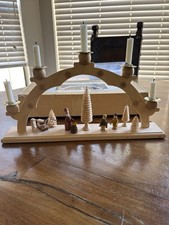 Straco Vintage Candles Arch Wood Village Scene Made in Germany 15 inch picture