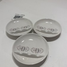 3 Vtg Franiscan White Stoneware 1959-65 Japan Ash Tray E F picture