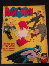 1943 D.C. Comics Batman 18 Complete Hitler and Mussolini Cover picture