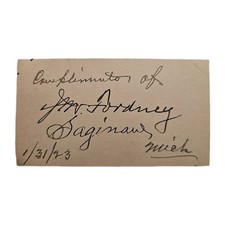 Joseph W. Fordney Signed Card 1923 – Final Month in Congress, Saginaw MI picture