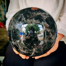 9.24LBNatural black crystal ball polishing and healing4.20kg picture