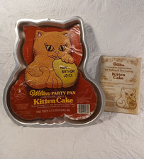 Vintage 1979 Wilton Cake Pan Mold - Kitten / Cat, Insert + Instruction Booklet picture