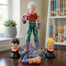 Super Saiyan Vegeta Swappable 3 Heads 1 Arm Dragon Ball GT Collectible Figure picture