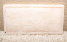 Vintage Wetzel Glass Co Pink Swirl Name Plate  Plaque RARE (ToteU) picture
