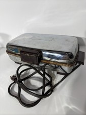 Vtg 1950s General Electric Waffle Maker Grill 14G39 Chrome 900W Tested Works picture
