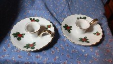 Pair Lefton Finger Handle Holly & Berry Candleholders picture