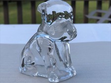 Vintage Federal Small Clear Crystal/Glass Sitting Dog Figurine - 1940's era picture