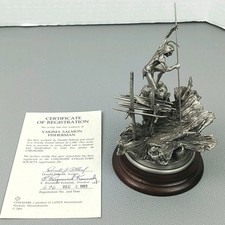 Stunning Yakima Salmon Fisherman Limited Edition Fine Pewter Figurine #696/2500 picture