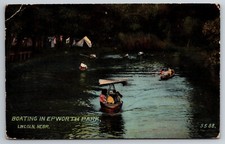 Vintage Postcard NE Lincoln Epworth Park Boating c1912 Divided Back ~7967 picture