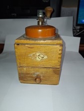 Vintage Wooden Coffee Grinder Mill Hand Crank Kym German 1940's picture