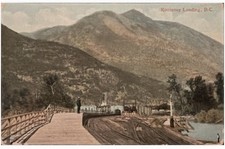 Kootenay Landing British Columbia Canada c1910  Train Tracks Dock Postcard picture