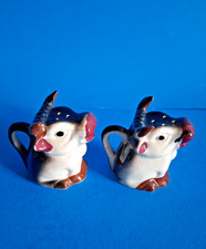 Vintage Bull Cow Head Salt and Pepper Shakers Ceramic Japan Must See picture