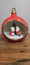 Gorgeous NOWELL’S MOLDS 1981 Ceramic Christmas Ornamet LARGE Santa & Mrs Claus  picture