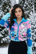 Disney Lilo & Stitch Ohana Club Fleece Zip jacket, Multicolor, Women Size XL picture