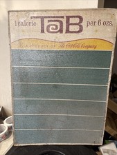 Original Vintage 1960s Tab Soda Cola Metal Tin Menu Board Sign Coca Cola 28x20” picture