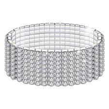 [Lucbuy] Rhinestone Stretch Bracelet Sparkling Diamond Tennis Bracelet, Silver _ picture