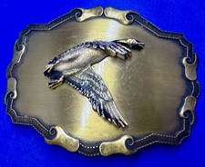 Flying Ducks Geese Mallard Bird Hunting Hunters Vintage Rain-Tree Belt Buckle picture