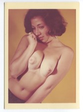 Shy Female Great Cleavage Huge Breasts 1950 Original Nude Color Photo  B6373 picture