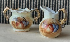 Vintage Miniature Artmark Japan Hand-Painted Fruit Motif Pitcher and Open Sugar picture