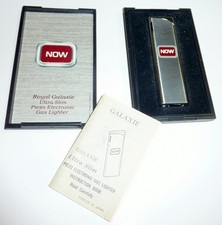 OS Vintage Royal Galaxie Ultra Slim Piezo Gas Lighter Japan Mint Box Manual picture