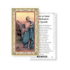 St. Bartholomew Prayer to Saint Bartholomew - gold trim - Paperstock Holy Card picture