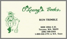 O'Leary's Books Ron Trimble Tacoma WA Business Card Vintage picture