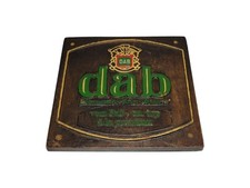 Vintage DAB Imported German Beer Faux Wood 15” Sign Bar On Tap Man Cave Rare picture