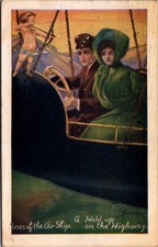 1909 Airship Hold Up Cupid Postcard Fort Worth Texas Bowmer Art picture