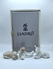 Lladro Mini Angel Donkey Cow Christmas Ornament Set - 06095 picture