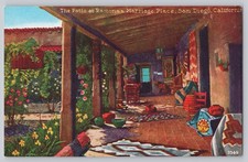 The Patio at Ramona's Marriage Place San Diego California Vintage Postcard picture