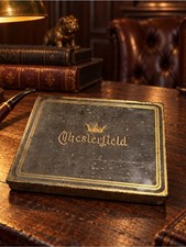 Vintage Chesterfield Cigarette Tin Gold Black 50 Count Tobacco Advertising picture