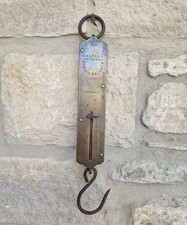 Antique Salter Improved Brass Spring Balance Scale Hanging Pocket Scales 32.5cm  picture