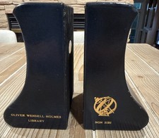 Vtg Phillips Academy Andover Oliver Wendell Holmes Library Non Sibi Bookends Set picture