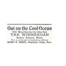 The Winneegan Henry Morse Proprietor Baker Island MA 1903 Magazine Ad SAG6-S18 picture