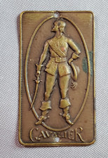 Antique Cavalier Furniture Brass Tag Embossed Name Plate Vintage 1930s Original picture