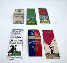 6 Vintage Sports Matchcovers Golf Colgate Munsey Park Encanto Tennis Bowling picture