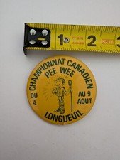 Vintage Pinback Pin Button Championnat Canadien Pee Wee Longeuil French picture