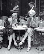 Women Drinking Coffee at a Cafe Paris 1925 Retro Poster Photo 24x36 picture