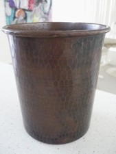 VINTAGE HAMMERED HANDCRAFTED COPPER POT ARTS & CRAFTS MISSION STYLE  picture
