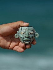 Handcrafted Naranjo Mosaic aventurineMask pendent  Museum One of a kind  picture